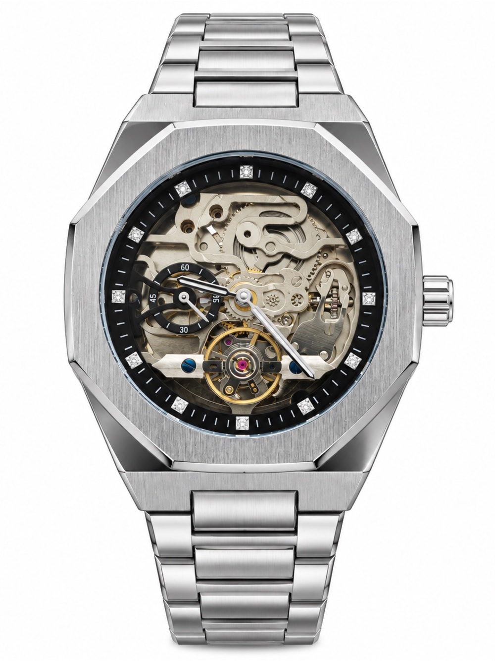 Skeleton Dial Stainless Steel Watch Royal Oak Style